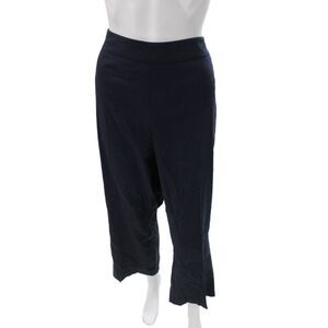 Estelle & Finn Women Cropped Linen Pants Blue Pull On 26in Size 12